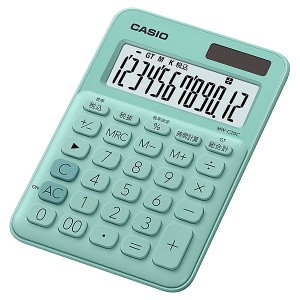 CASIO [MW-C20C-GN-N] カラフル電卓 ミニジャストタイプ ミントグリーン