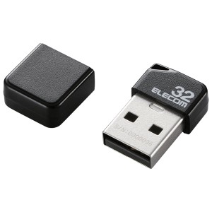 ELECOM [MF-SU2B32GBK] USBメモリ/USB2.0/小型/キャップ付/32GB/ブラック
