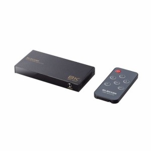 ELECOM [DH-SW8KP31BK] HDMI切替器/8K対応/3ポート/3入力1出力/ブラック