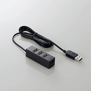 ELECOM [U2H-TZ427SBK] USB HUB2.0/機能主義/セルフパワー/4ポート/100cm/ブラック