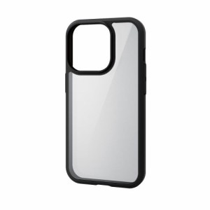 ELECOM [PM-A23CTS3BK] iPhone 15 Pro用ハイブリッドケース/背面クリア/TOUGH SLIM/360度保護/ガラスフィルム付き/ブラック