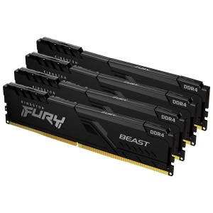 キングストン [KF436C18BBK4/64] 64GB DDR4 3600MHz CL18 DIMM (Kit of 4) FURY Beast Black