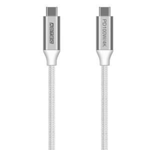 アドテック [APC-V1010CC-4KU3G2-W] USB Type-C to C ケーブル (4K・100W出力 / 10Gbps / 1.0m) ホワイト