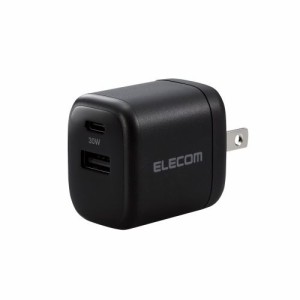 ELECOM [MPA-ACCP30BK] AC充電器/USB充電器/USB Power Delivery準拠/30W/USB-C1ポート/USB-A1ポート/スイングプラグ/ブラック