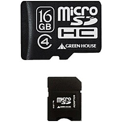 GREEN HOUSE [GH-SDMRHC16G4] microSDHCカード(アダプタ付属) 16GB Class4