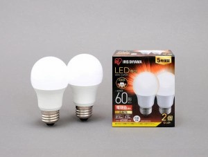 アイリスオーヤマ [LDA7L-G-6T62P] LED電球 E26 広配光 60形相当 電球色 2個セット