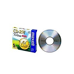 Maxell [CDRW80MQ.S1P5S] CD-RW・1-4倍速対応・容量700MB・5枚パック・1枚ずつプラケース入り