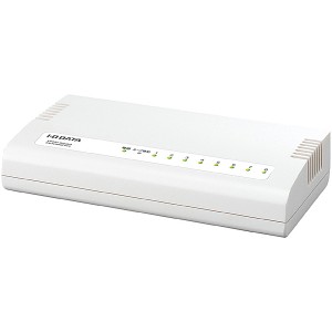 IODATA [ETG-ESH08WCM] 1000BASE-T(Gigabit Ethernet)対応 省電力機能付 8ポートスイッチングハブ マグネット付 ホワイト