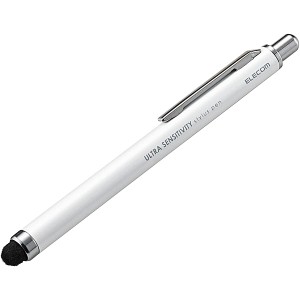 ELECOM [P-TPCNWH] スマートフォン・タブレット用タッチペン/超感度タイプ/ノック式/ホワイト