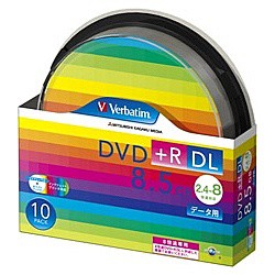 Verbatim [DTR85HP10SV1] DVD+R DL 8.5GB PCデータ用 8倍速対応 10枚スピンドルケース入り ワイド印刷可能