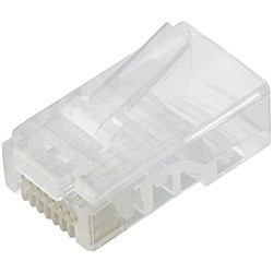 ELECOM [LD-RJ45T10/T] RJ45コネクタ/Cat5e対応/単線仕様/ツメ折れ防止コネクタ/10個入り