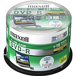 Maxell [DRD47WPD.50SP] データ用DVD-R 4.7GB 16倍速 CPRM対応 インクジェットプリンター対応 (50枚スピンドル)