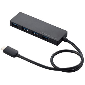 ELECOM [U3HC-A430BBK] USB3.1(Gen1)HUB/Type-C/Aメス4ポート/バスパワー/30cmケーブル/ブラック