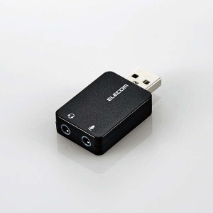 ELECOM [USB-AADC01BK] USBオーディオ変換アダプタ/ブラック