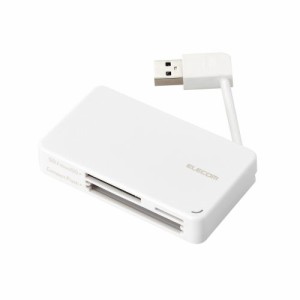 ELECOM [MR3-K303WH] メモリリーダライタ/ケーブル収納タイプ/USB3.0対応/ケーブル6cm/SD+microSD+CF対応/ホワイト