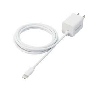 ELECOM [MPA-ACLP05WH] LightningAC充電器/USB Power Delivery対応/20W/Lightningケーブル一体型/スイングプラグ/1.5m/ホワイト