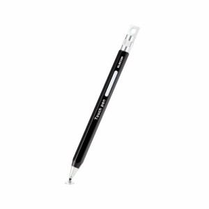 ELECOM [P-TPENDEBK] スマートフォン・タブレット用タッチペン/六角鉛筆型/ストラップホール付き/ディスクタイプ/ペン先交換可能/ブラ…