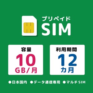 モバイル・プランニング [20211117-10780] プリペイドSIM 月間10GB 12ヶ月 ドコモ