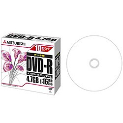 Verbatim [DHR47JPP10] DVD-R 4.7GB PCデータ用 1-16倍速 1枚5mmケース(透明)10P IJ対応(ホワイト)