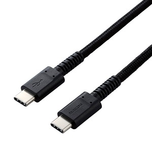 ELECOM [MPA-CCS03PNBK] スマホ・タブレット用USBケーブル/USB(C-C)/高耐久/USB Power Delivery対応/認証品/0.3m/ブラック