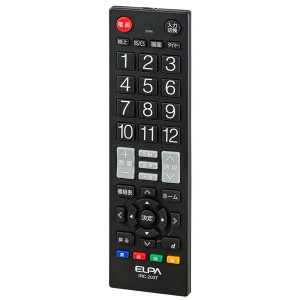 ELPA [IRC-203T(BK)] テレビリモコン ブラック
