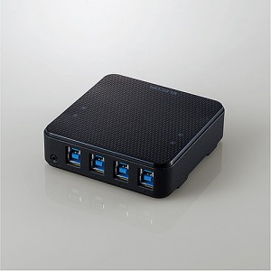 ELECOM [U3SW-T4] USB切替器/USB3.0/PC側4ポート/接続機器4ポート/手元スイッチ/ブラック
