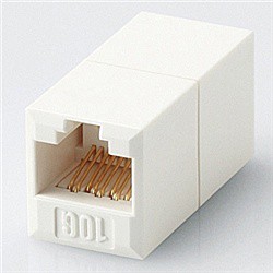 ELECOM [LD-RJ45JJ6AY2] CAT6A対応 コンパクトRJ45延長コネクタ