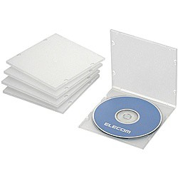 ELECOM [CCD-JPCS5CR] Blu-ray/DVD/CDスリムPPケース/1枚収納/5パック/クリア