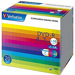 Verbatim [DHR47JP20V1] DVD-R 4.7GB PCデータ用 1-16倍速 20枚スリムケース入り ワイド印刷可能