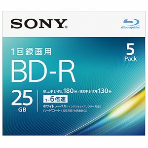 SONY(VAIO) [5BNR1VJPS6] ビデオ用BD-R 追記型 片面1層25GB 6倍速 ホワイトワイドプリンタブル 5枚パック