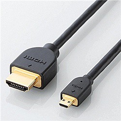 ELECOM [DH-HD14EU10BK] イーサネット対応HDMI-Microケーブル(A-D)/1.0m