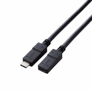 ELECOM [USB3-ECC05BK] USB延長ケーブル/5Gbps/C-Cメスタイプ/USB Power Delivery対応/ノーマル/0.5m/ブラック