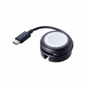 ELECOM [MPA-AWMCQBK] Apple Watch磁気充電ケーブル/高速充電対応/巻き取りタイプ/USB Type-C/ブラック