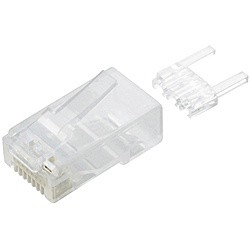 ELECOM [LD-6RJ45T10/T] RJ45コネクタ/Cat6対応/単線ヨリ線共通/ツメ折れ防止コネクタ/10個入り