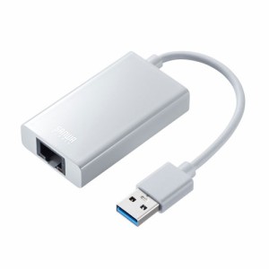 サンワサプライ [USB-CVLAN3WN] 有線LANアダプタ(USB A Gen1-LAN変換・USBハブ付き・Gigabit対応・ホワイト)