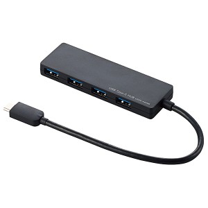 ELECOM [U3HC-A429BBK] USB3.1(Gen1)HUB/Type-C/Aメス4ポート/バスパワー/15cmケーブル/ブラック