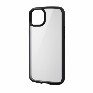 ELECOM [PM-A23BTSLFCBK] iPhone 15 Plus用ハイブリッドケース/TOUGH SLIM LITE/フレームカラー/背面クリア/ストラップシート付属/ブ…