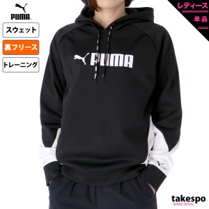 プーマ スウェットパーカー レディース 上 PUMA パーカー 裏フリース 保温 フーディ ビッグロゴ トレーニングウェア 522846 半額