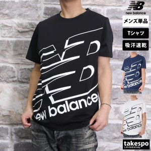 ニューバランス Tシャツ メンズ 上 newbalance 半袖 ビッグロゴ ストレッチ ドライ 吸汗 速乾 AMT31078 新作