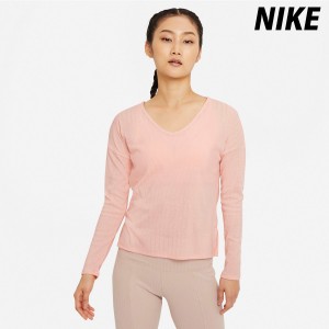 ナイキ 長袖Tシャツ 上 レディース NIKE ヨガ 薄手 ピラティス ドライ 速乾 長袖 CZ9187 PNK 送料無料 21SS 春夏用