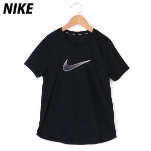 ナイキ Tシャツ ガールズ 上 NIKE 吸汗速乾 ドライ 薄手 ビッグロゴ グラフィック 半袖 BLK 送料無料 新作