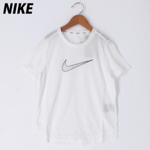 ナイキ Tシャツ ガールズ 上 NIKE 吸汗速乾 ドライ 薄手 ビッグロゴ グラフィック 半袖 WHT 送料無料 新作