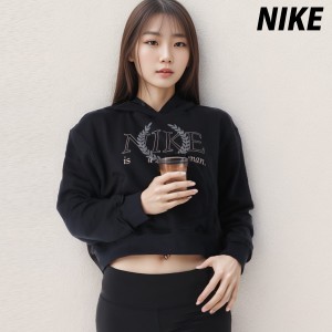 ナイキ スウェットパーカー レディース 上 NIKE 速乾 裏毛 綿混 パーカー トレーニングウェア BLK 送料無料 新作