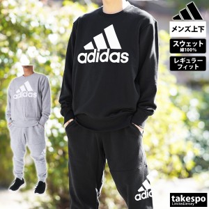 アディダス スウェット メンズ 上下 adidas クルーネック ビッグロゴ プルオーバー 裏毛 トレーニングウェア ECR07 送料無料 新作