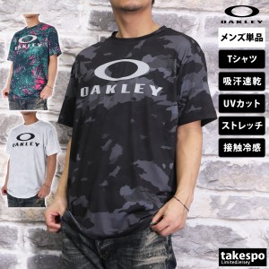 オークリー Tシャツ メンズ 上 OAKLEY 半袖 ビッグロゴ UVカット 吸汗 速乾 ストレッチ 接触冷感 抗菌防臭 FOA406336 新作