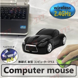 2.4GHz car マウス 【03 ブラック 】 ワイヤレスマウス 無線 USB 光学式 ゲーミング コードレス 車