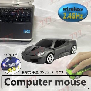 2.4GHz car マウス 【06 グレー 】 ワイヤレスマウス 無線 USB 光学式 ゲーミング コードレス 車