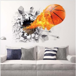 【C215 飛び出す！バスケットボール】ウォールステッカー 防水 賃貸部屋OK 壁画アート 壁飾り 壁紙 シール 床 DIY 壁 床