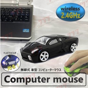 2.4GHz car マウス 【08 ブラック 】 ワイヤレスマウス 無線 USB 光学式 ゲーミング コードレス 車