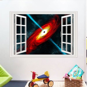 癒しの窓 ウォールステッカー 宇宙 惑星 ブラックホール C940 インテリア シール 模様替え リノベーション フェイク窓